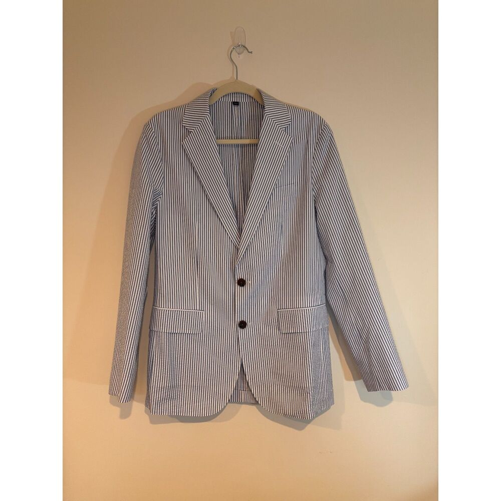 NWT J Crew Thompson Classic Blue & White Striped Seersucker Blazer –  size 36